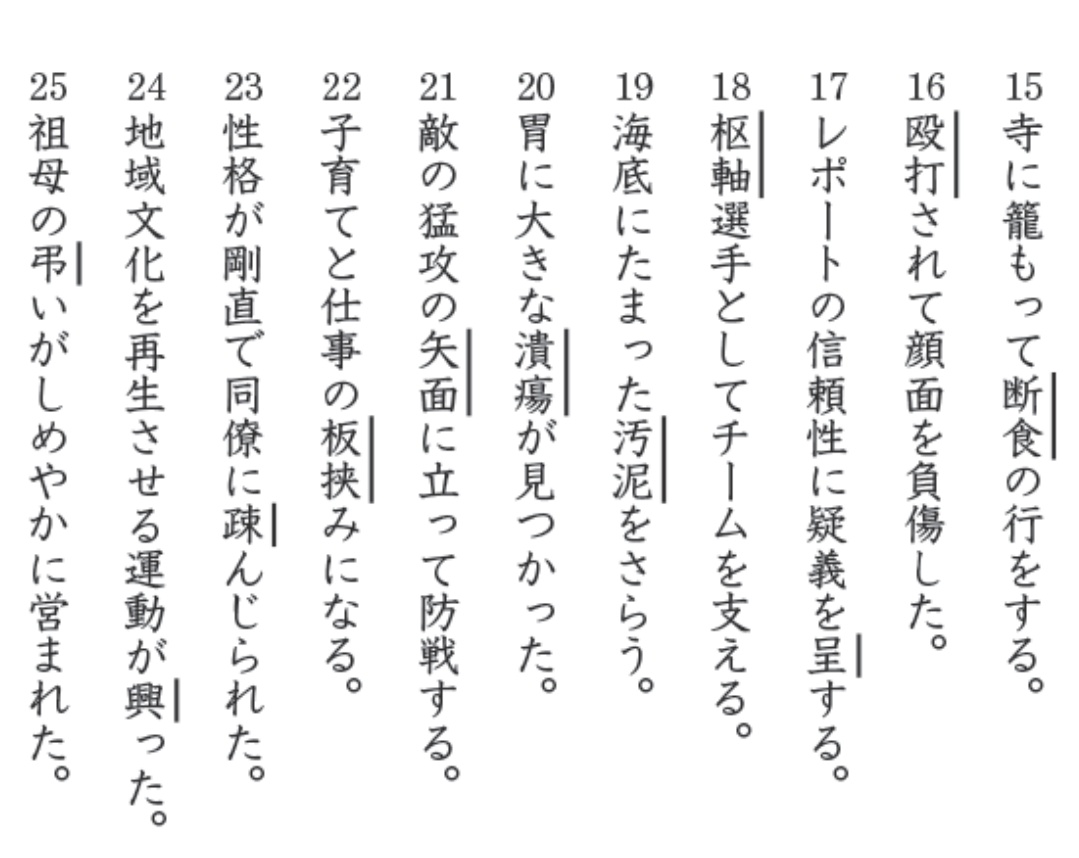 漢検2級レベルの読みをできるかが、平均学力の有無を確認する目安になる